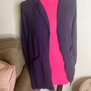 Navy blue and red stripped jacket